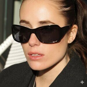 Indy Maui Black Oversized Wrap Sunglasses, With Case and Cloth